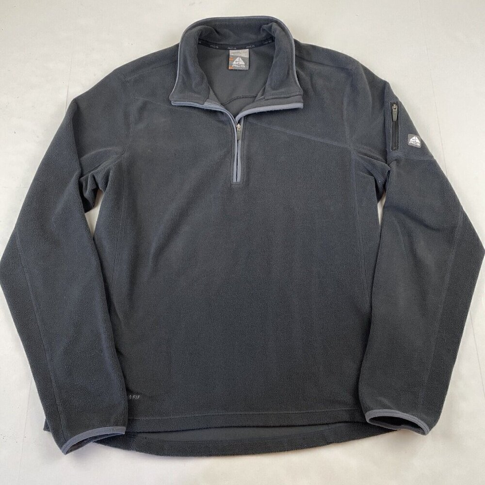 Nike ACG 1/4 Zip Fleece Pullover Women’s L Black Poly Stretch Arm Pocket Active